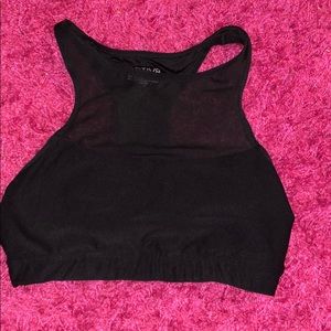 Sports bra sheer mesh top
